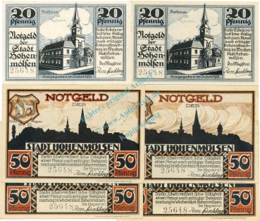 Hohenmölsen , Notgeld 2 Sets -Nummerngleich- unc-kfr. M-G 621.1-2 , SA 1921 Seriennotgeld -5801-