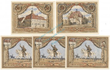 Preview: Jessnitz , Notgeld Set -5 x Nummerngleich- unc-kfr. M-G 659.2 , SA 1921 Seriennotgeld -5802-