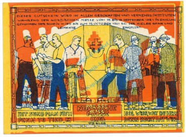 Kiel , Notgeld 50 Pfennig -Fehldruck- unc-kfr. M-G 698.1 , SH 1921 Seriennotgeld -5721-