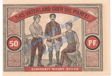 Kiel , Notgeld 50 Pfennig -Jundeutscher Orden- in kfr. M-G 694.1 , Schleswig o.D. Seriennotgeld