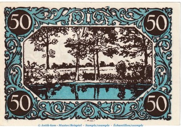 Preview: Kindelbrück M-G 730.1 , Notgeld 50 Pfennig Nr.1 in kfr. von 1920 , Thüringen Seriennotgeld