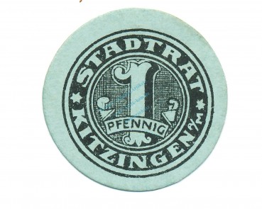 Kitzingen , Notgeld 1 Pfennig Schein unc-kfr. Tieste 3510.05.75 , BAY o.D. Verkehrsausgabe -4153-