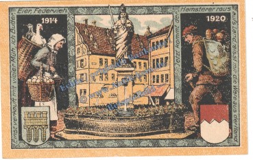 Preview: Kitzingen , Notgeld 50 Pfennig -Büttenpapier- in kfr. Tieste 3510.05.90 , Bayern 1920 Verkehrsausgabe