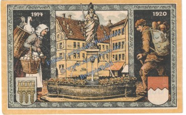 Preview: Kitzingen , Notgeld 50 Pfennig Schein in kfr. Tieste 3510.05.85 , Bayern 1920 Verkehrsausgabe