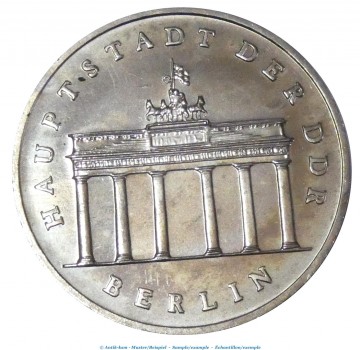 Kursmünze DDR , 5 Mark Münze -Brandenburger Tor- von 1987 , bfr-vz , Jäger 806 , Staatsbank DDR
