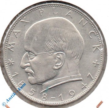 Kursmünze Deutschland , 2 Mark 1966 D , Max Planck , ss+ bis vz , Jäger 392 , Bundesrepublik Deutschland