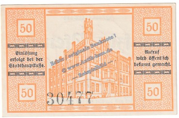 Preview: Kyritz , Notgeld 50 Pfennig Schein in kfr. Tieste 3785.05.06 , Brandenburg 1920 Verkehrsausgabe