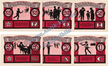 Lübeck , HORCA Notgeld Set mit 6 Scheinen in kfr. M-G 821.1 , Schleswig Holstein o.D. Seriennotgeld