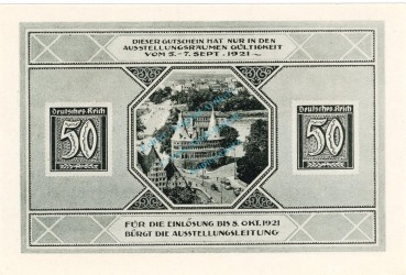 Lübeck , Notgeld 50 Pfennig Schein Nr.1 unc-kfr. M-G 826.1 , Schleswig Holstein 1921 Seriennotgeld