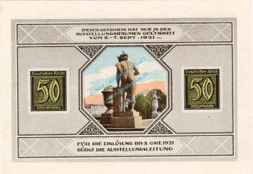 Lübeck , Notgeld 50 Pfennig Schein Nr.4 unc-kfr. M-G 826.16 , Schleswig Holstein 1921 Seriennotgeld