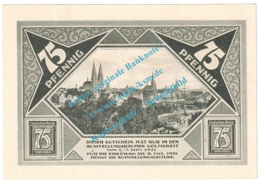 Lübeck , Notgeld 75 Pfennig Schein Nr.6 in kfr. M-G 826.5 , Schleswig 1921 Seriennotgeld