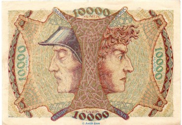 Länderbanknote , 10.000 Mark Schein in gbr. BAD-9.b, Ros.711, S.910 , vom 01.04.1923 , Badische Notenbank - Inflation
