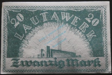 Lautawerk , Banknote 20 Mark -Alu- unc-kfr. Mü.2590.1 , BBG 1922 Großnotgeld -3635-
