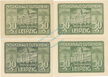 Leipzig , Notgeld Set mit 4 Scheinen unc-kfr. M-G 786.4 , S o.D. Seriennotgeld -5803-