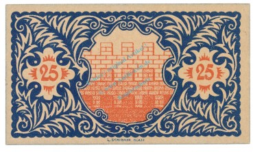 Preview: Lewin , Notgeld 25 Pfennig Schein unc-kfr. Ti.4030.05.30 , SLN 1920 Verkehrsausgabe -4158-