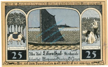 Preview: Lilienthal , Notgeld 25 Pfennig Schein unc-kfr. M-G.802.... NDS 1920 Seriennotgeld -2234-
