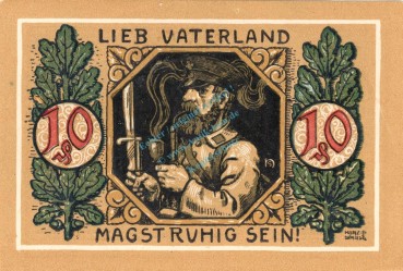 Preview: Lindenberg , 10 Pfennig --FEHLDRUCK-- K in kfr-unc , Ti.4115.... Bayern 1918 Verkehrsausgabe