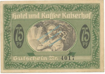 Münster , Notgeld 75 Pfennig Schein unc-kfr. M-G 914.1 , NRW o.D. Seriennotgeld -5726-