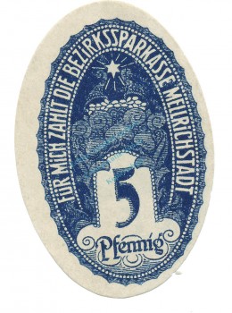 Mellrichstadt , Notgeld 5 Pfennig Schein unc-kfr. Ti.4485.05.05 , Bay o.D. Verkehrsausgabe -4180-