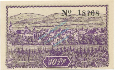 Preview: Mittelwalde , Notgeld 10 Pfennig Schein unc-kfr. Ti.4585.095.01 , SLN o.D. Verkehrsausgabe -4187-