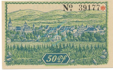 Mittelwalde , Notgeld 50 Pfennig -roter Stern- unc-kfr. Ti.4585.095.03.2 , SLN o.D. Verkehrsausgabe -4190-