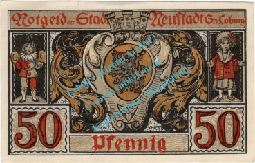 Neustadt , Notgeld 50 Pfennig Schein in kfr. Tieste 4940.05.22 , Bayern 1920 Verkehrsausgabe