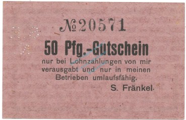 Preview: Neustadt , Notgeld 50 Pfennig Schein unc-kfr. Ti.4960.10.65 , OSL 1919 Verkehrsausgabe -4162-