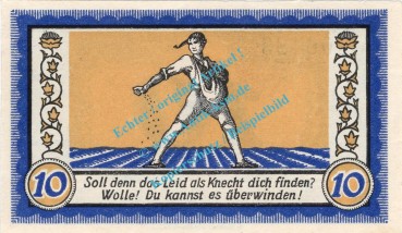 Preview: Neuwied , Notgeld 10 Pfennig Schein in kfr. Tieste 5025.10.25 , Rheinland 1921 Verkehrsausgabe