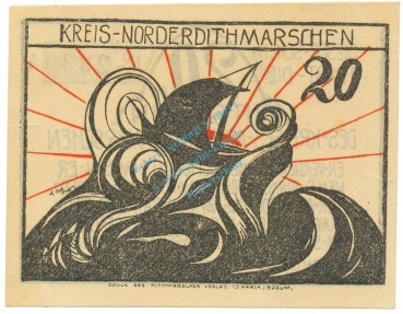 Preview: Norder-Dithmarschen , Notgeld 20 Pfennig -NOR- unc-kfr. M-G 983.4 , SH o.D. Seriennotgeld -5705-