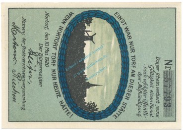 Nortorf , Notgeld 50 Pfennig Schein unc-kfr. M-G 989.2 , SH 1920 Seriennotgeld -5814-