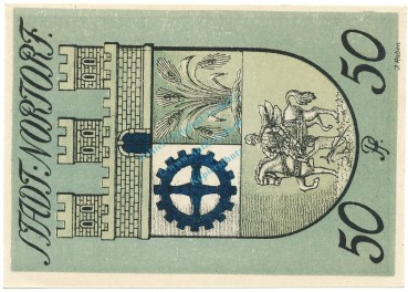 Preview: Nortorf , Notgeld 50 Pfennig Schein unc-kfr. M-G 989.2 , SH 1920 Seriennotgeld -5814-