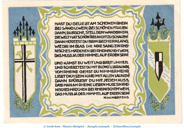 Notgeld Bank Königswinter 730.1 , 50 Pfennig Nr.4 -Serie 1502- in kfr. von 1921 , Westfalen Seriennotgeld
