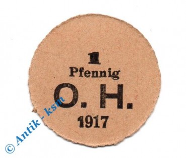 Notgeld Bergedorf , O. Hanitz , 1 Pfennig Schein , Tieste 0440.30.15 , von 1917 , Hamburg Verkehrsausgabe