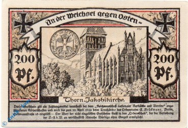 Notgeld Berlin , Ordensrat , 200 Pfennig Schein D , Mehl Grabowski 90.1 , Brandenburg Seriennotgeld