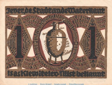 Preview: Notgeld Bismarckturm Jever 660.1 , 1 Mark Schein Nr.3 in kfr. o.D. Niedersachsen Seriennotgeld