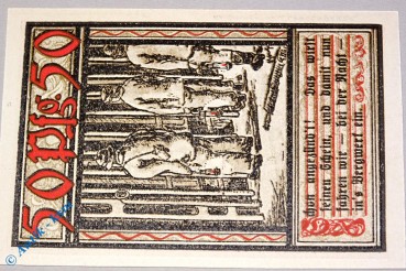 Notgeld Bochum , 50 Pfennig Schein Nr 2 , ohne Kennummer , Mehl Grabowski nicht belegt , von 1921 , Westfalen Seriennotgeld