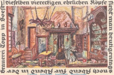 Preview: Notgeld Brauerei Carl Topp 820.1.b , 50 Pfennig Schein in kfr. von 1920 , Westfalen Seriennotgeld