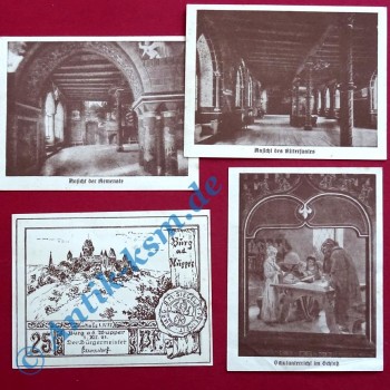 Notgeld Burg , Bürgermeisterei , 4 x 25 Pfennig , Mehl Grabowski 209.1 , von 1921 , Westfalen Seriennotgeld