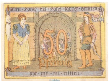 Notgeld Cafetier Waller Osterode 1036.1 , 50 Pfennig Schein in kfr. o.D.  Niedersachsen Seriennotgeld