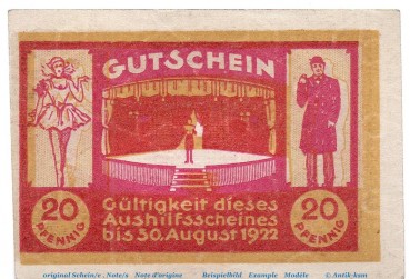 Preview: Notgeld Corso o. Kn , Hannover 570.2.c , 20 Pfennig Schein in kfr. o.D. Niedersachsen Seriennotgeld