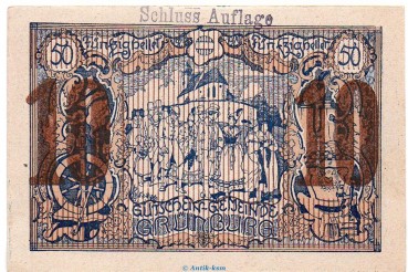 Notgeld der Gemeinde Grünburg S.303.IV.g Schluss-Aufl. 10 Heller Schein in kfr. o.D. Notgeld Oberösterreich