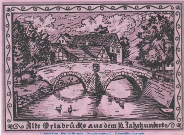 Preview: Notgeld Dorfgemeinde Oppurg 1023.1.a , 25 Pfennig Schein o. Drfa. in kfr. von 1921 , Thüringen Seriennotgeld