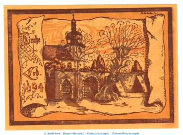 Preview: Notgeld Dorfgemeinde Oppurg 1023.1.a , 50 Pfennig Nr. 1 o.Drfa. in kfr. von 1921 , Thüringen Seriennotgeld