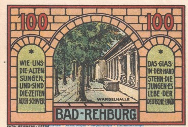 Preview: Notgeld E. Bornemann & Co. Rehburg 1106.1 , 100 Pfennig Schein Nr.1 in kfr. von 1921 , Niedersachsen Seriennotgeld