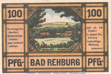 Notgeld E. Bornemann & Co. Rehburg 1106.1 , 100 Pfennig Schein Nr.2 in kfr. von 1921 , Niedersachsen Seriennotgeld