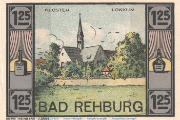 Preview: Notgeld E. Bornemann & Co. Rehburg 1106.1 , 125 Pfennig Schein Nr.2 in kfr. von 1921 , Niedersachsen Seriennotgeld