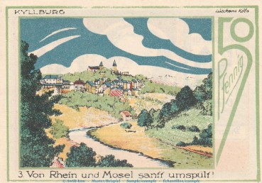 Notgeld Eifelverein Speicher 1248.1 , 50 Pfennig -glatt- Nr.3 in kfr. von 1921 , Rheinland Seriennotgeld