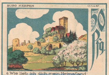 Notgeld Eifelverein Speicher 1248.2 , 50 Pfennig -rauh- Nr.6 in kfr. von 1921 , Rheinland Seriennotgeld