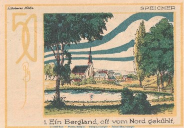 Notgeld Eifelverein Speicher 1248.2 , 50 Pfennig -rauh- Nr.1 in kfr. von 1921 , Rheinland Seriennotgeld