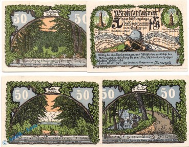Notgeld Eutin , Kriegerverein , Set mit 4 Scheinen in kfr. Mehl Grabowski 357.1 , von 1921 , Schleswig Holstein SeriennotgeldNotgeld Eutin , Kriegerverein , Set mit 4 Scheinen in kfr. Mehl Grabowski 357.1 , von 1921 , Schleswig Holstein Seriennotgeld